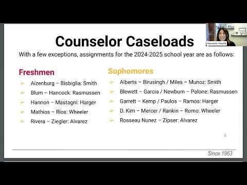 Counseling Webinar Recording for Frosh / Soph Parents