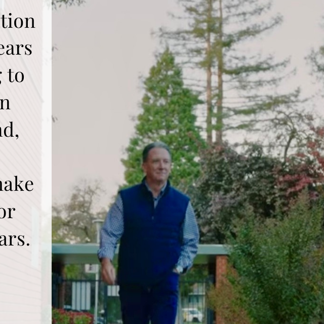 Screen shot of the video appeal showing Kelly Brothers walking across campus