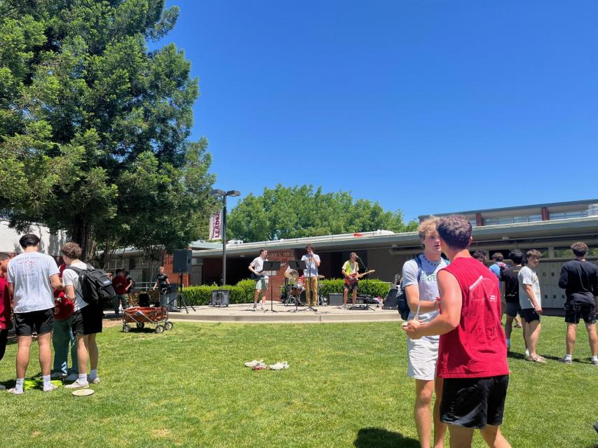 A student band plays during the 2024 Cutlass Distribution Event